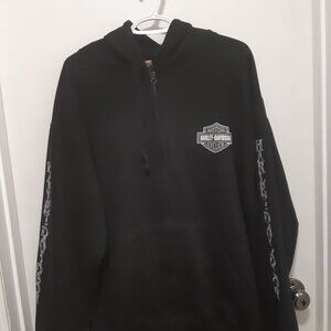 Men's Black Hoodie Harley Davidson (zip up) Size XL